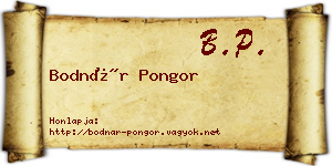Bodnár Pongor névjegykártya